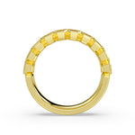 Bezel Set Emerald Diamond Wedding Ring