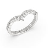 Double Band Curved Diamond Wedding Ring