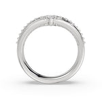 Double Band Curved Diamond Wedding Ring