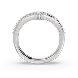 Double Band Curved Diamond Wedding Ring