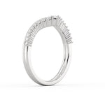 Double Band Curved Diamond Wedding Ring