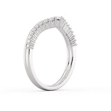 Double Band Curved Diamond Wedding Ring