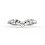 Double Band Curved Diamond Wedding Ring