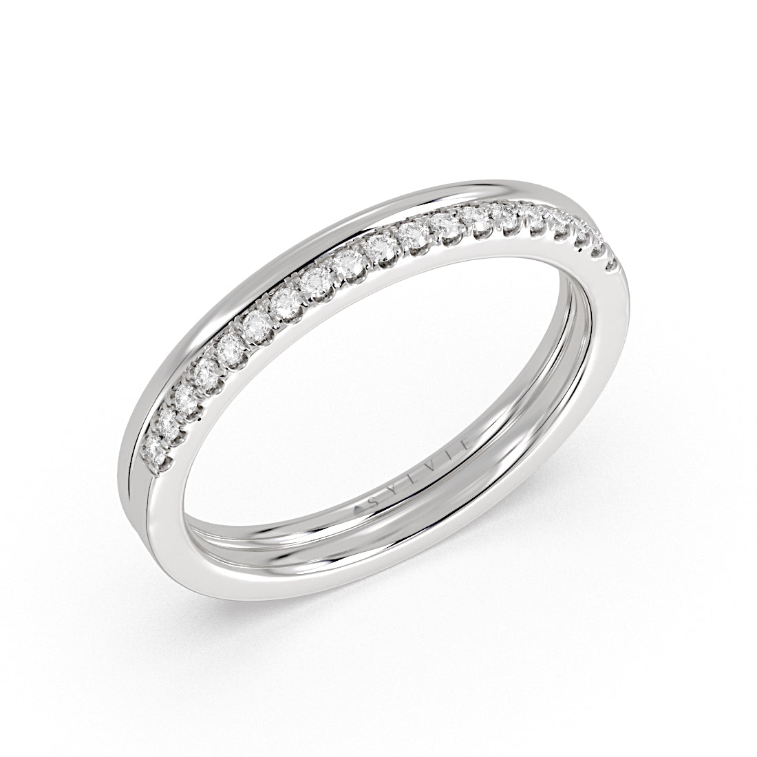 Double Band Classic Diamond Wedding Ring