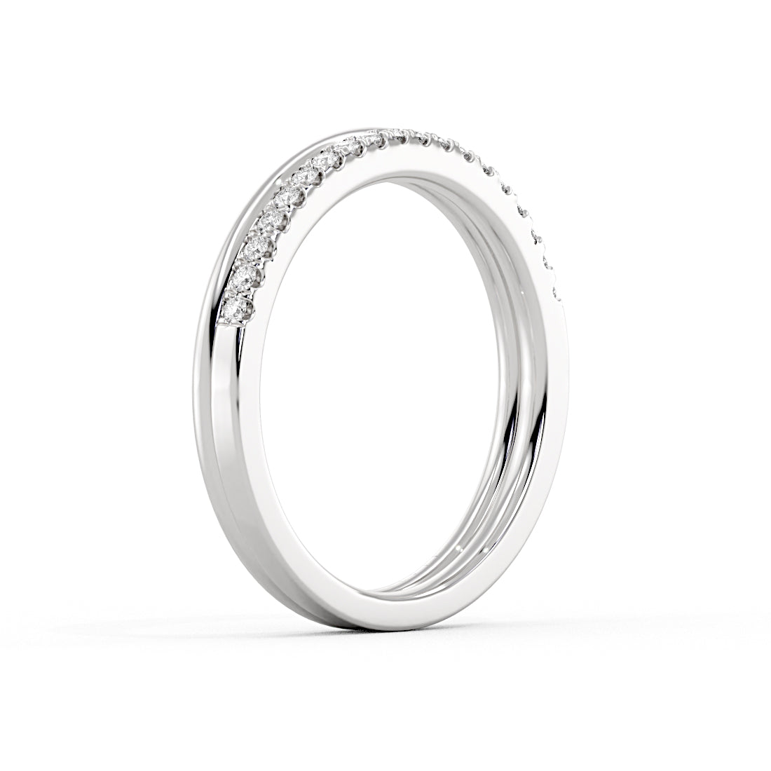 Double Band Classic Diamond Wedding Ring