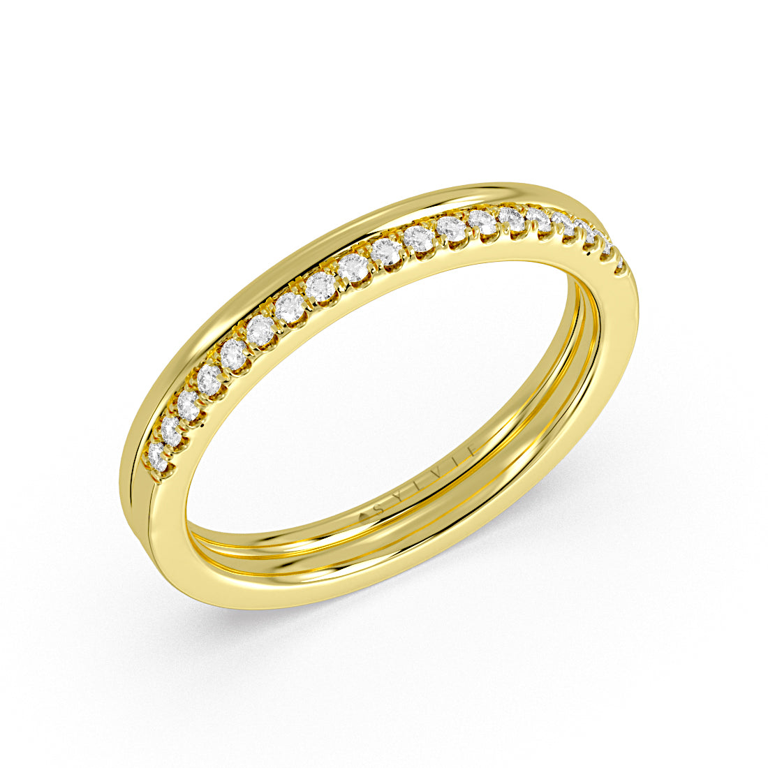 Double Band Classic Diamond Wedding Ring