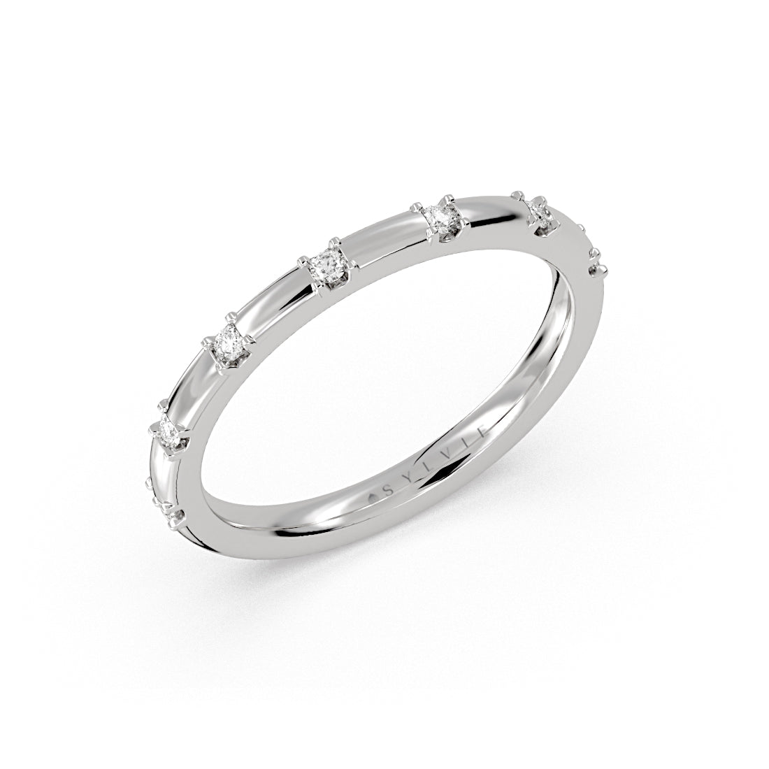 Heritage Flush Set Spaced Diamond Wedding Ring