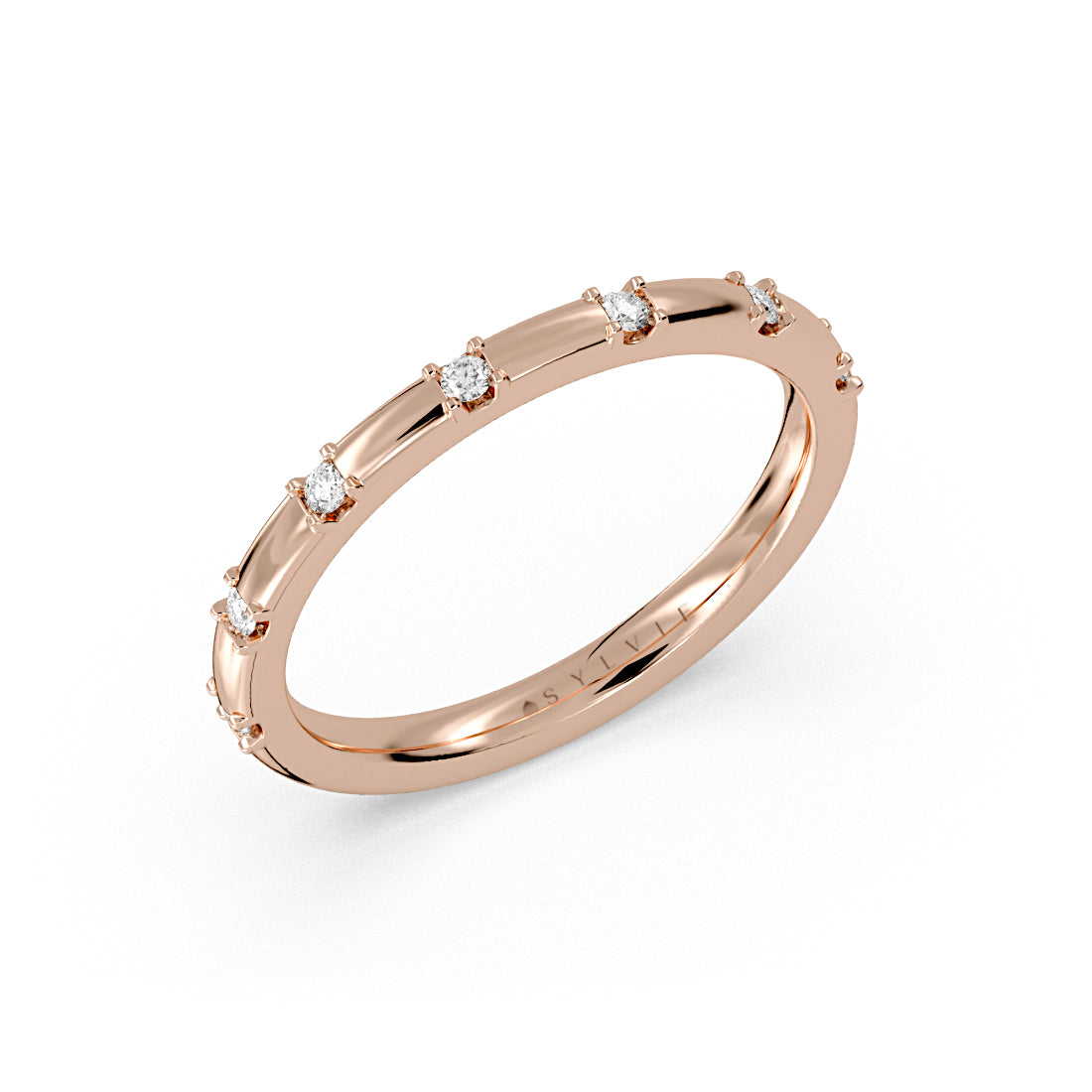 Heritage Flush Set Spaced Diamond Wedding Ring