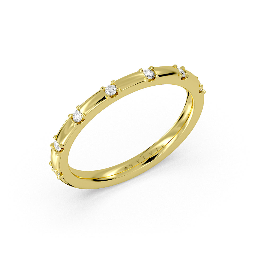 Heritage Flush Set Spaced Diamond Wedding Ring