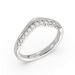 Double Band Curved Diamond Wedding Ring