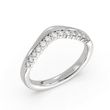 Double Band Curved Diamond Wedding Ring