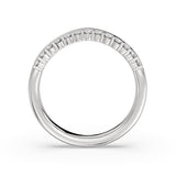 Double Band Curved Diamond Wedding Ring