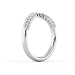 Double Band Curved Diamond Wedding Ring
