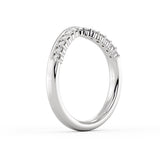 Double Band Curved Diamond Wedding Ring