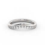 Double Band Curved Diamond Wedding Ring