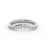 Double Band Curved Diamond Wedding Ring