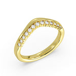 Double Band Curved Diamond Wedding Ring