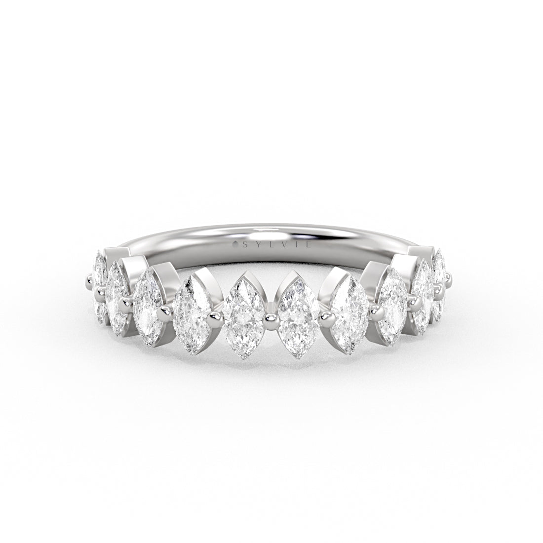 Heritage Shared Prong Marquise Diamond Wedding Ring