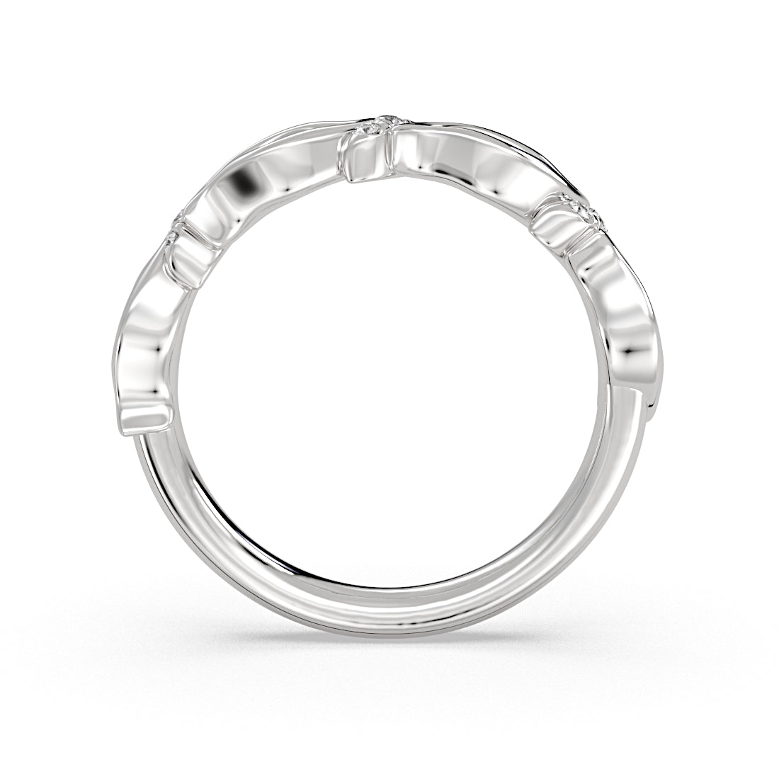 Tulira Leaf Shaped Marquise Diamond Wedding Ring