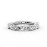 Tulira Leaf Shaped Marquise Diamond Wedding Ring