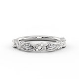 Tulira Leaf Shaped Marquise Diamond Wedding Ring