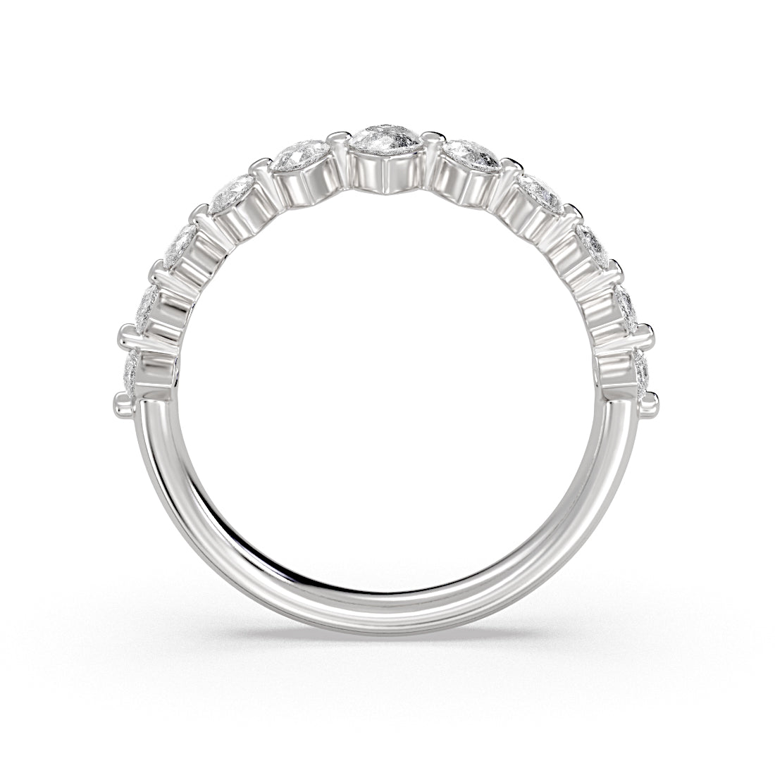 Heritage Shared Prong Graduating Marquise Diamond Wedding Ring
