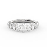 Heritage Shared Prong Graduating Marquise Diamond Wedding Ring