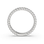 Double Band Bead and Diamond Wedding Ring