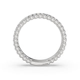 Double Band Bead and Diamond Wedding Ring