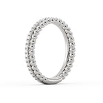 Double Band Bead and Diamond Wedding Ring
