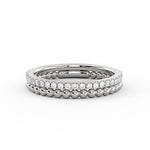 Double Band Bead and Diamond Wedding Ring