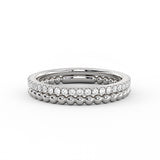 Double Band Bead and Diamond Wedding Ring