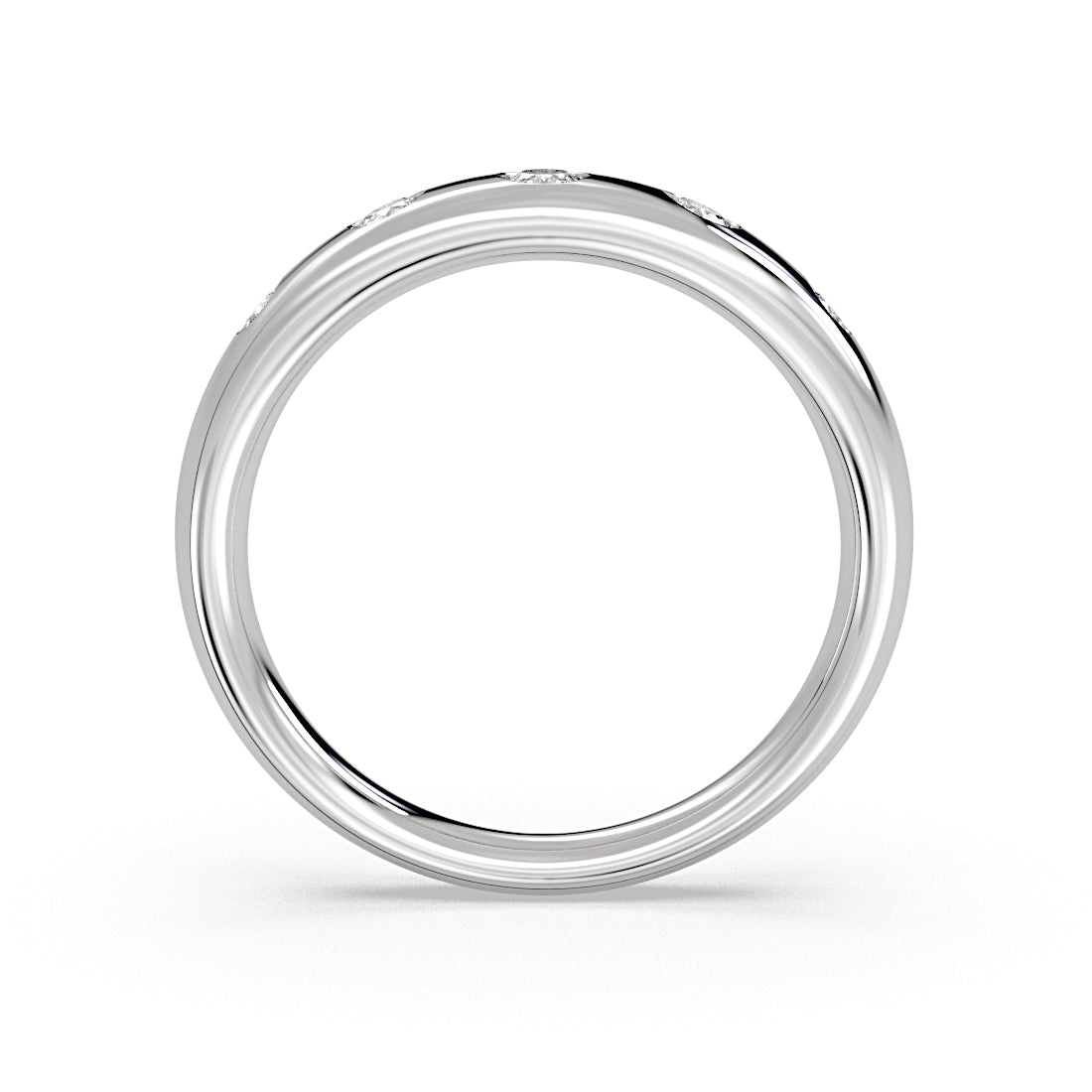 Flush Set Graduated Diamond Wedding Ring