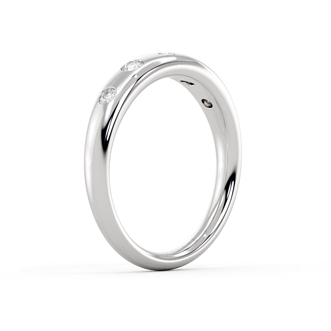Flush Set Graduated Diamond Wedding Ring