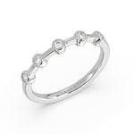 Spaced Round Bezel Diamond Wedding Ring