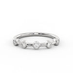 Spaced Round Bezel Diamond Wedding Ring