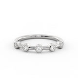 Spaced Round Bezel Diamond Wedding Ring