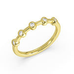 Spaced Round Bezel Diamond Wedding Ring