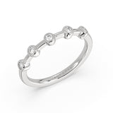 Bezel Set Spaced Diamond Wedding Ring