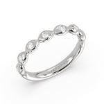 Marquise Shaped Flush Set Diamond Wedding Ring