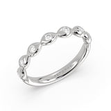 Marquise Shaped Flush Set Diamond Wedding Ring