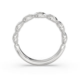 Marquise Shaped Flush Set Diamond Wedding Ring