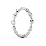 Marquise Shaped Flush Set Diamond Wedding Ring