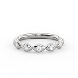 Marquise Shaped Flush Set Diamond Wedding Ring