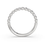 Alternating Bead and Diamond Wedding Ring