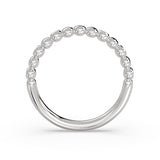 Alternating Bead and Diamond Wedding Ring