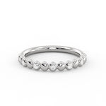 Alternating Bead and Diamond Wedding Ring