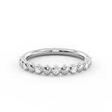 Alternating Bead and Diamond Wedding Ring