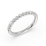 Alternating Bead and Diamond Wedding Ring