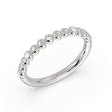 Alternating Bead and Diamond Wedding Ring